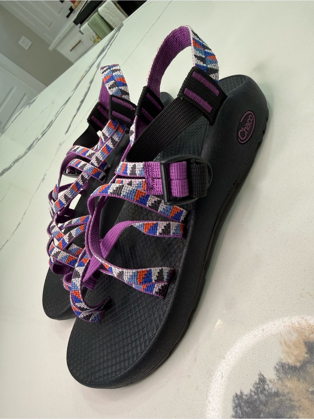 Chaco Camper Purple Woman’s Sandals Hiking Black Size 8